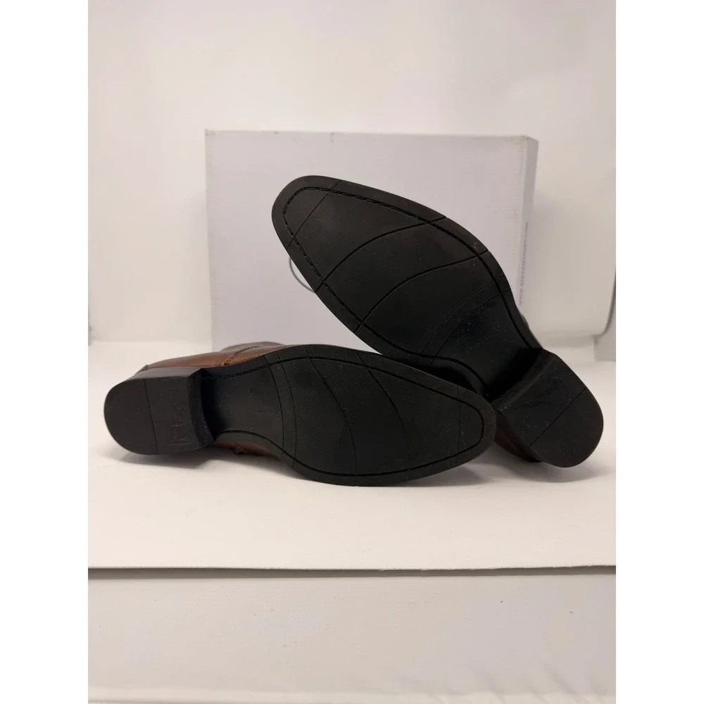 Steve Madden Santos Men's Brown Leather Chelsea Ankle Boots Size 7M‎ New